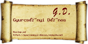 Gyurcsányi Dános névjegykártya